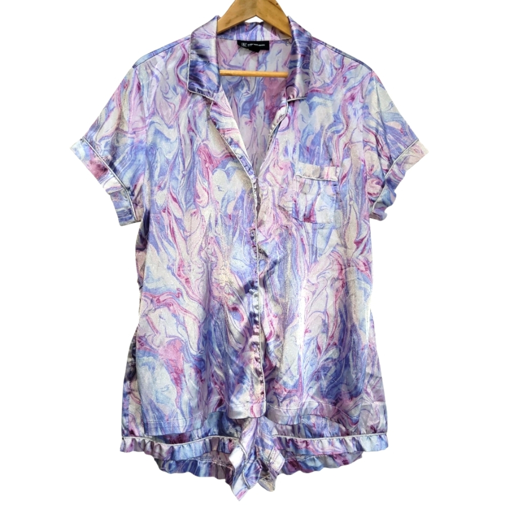 XL INC International Concepts Pastel Swirl Pajama Coord Set Top and Shorts